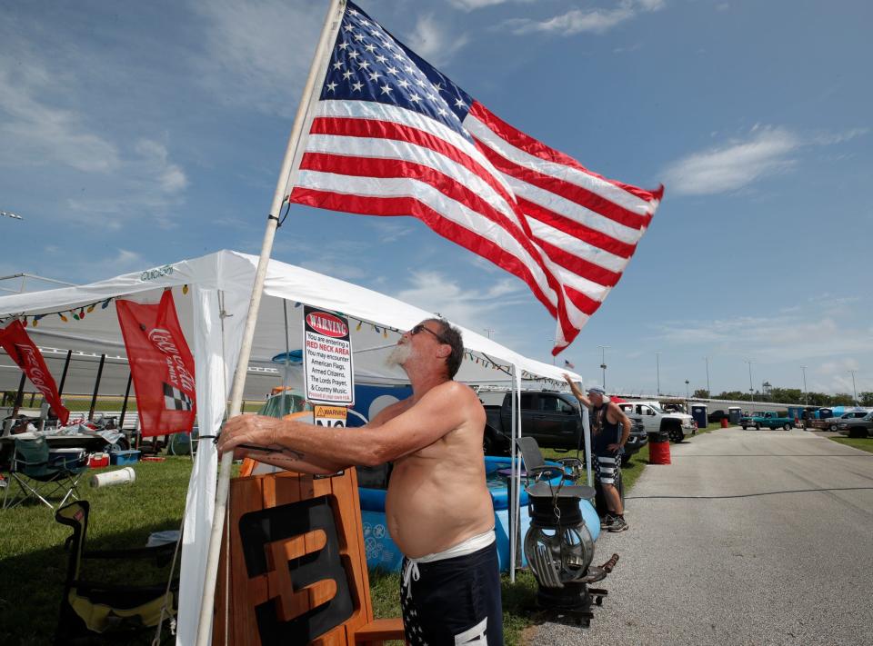 NASCAR has always been considered a purely American sport. A divided America, however, makes things tricky.
