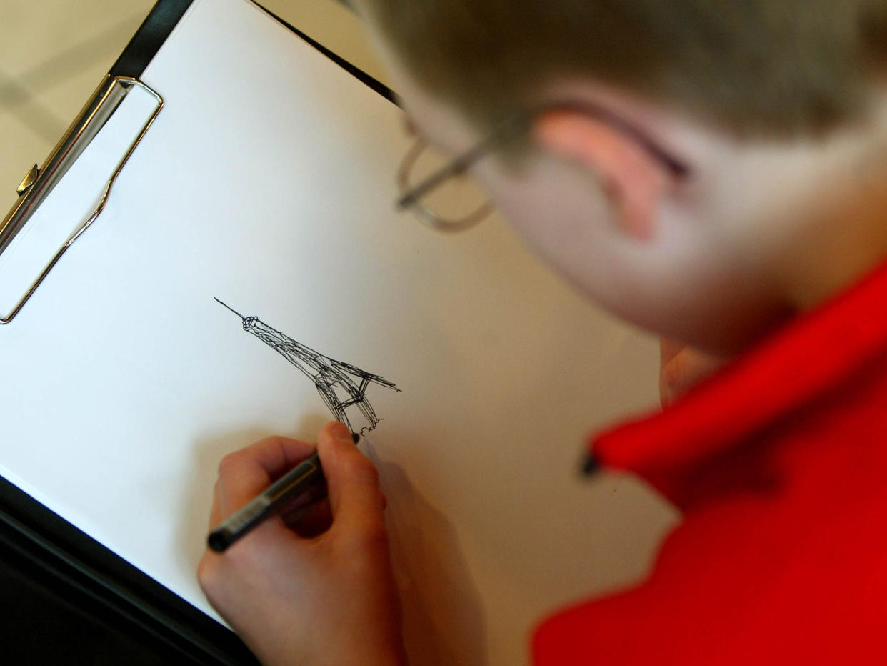 An 11-year-old boy with autism sketches the Eiffel tower: AFP/Getty Images