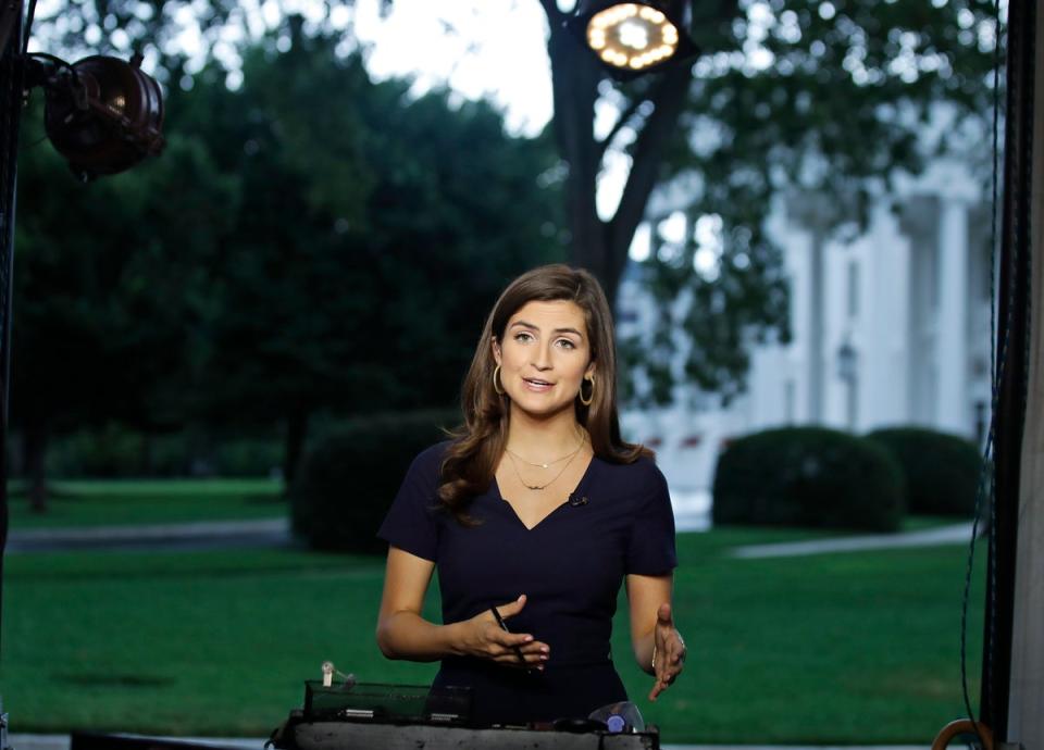 CNN White House correspondent Kaitlan Collins during a live shot in front of the White House (Copyright 2018 The Associated Press. All rights reserved.)