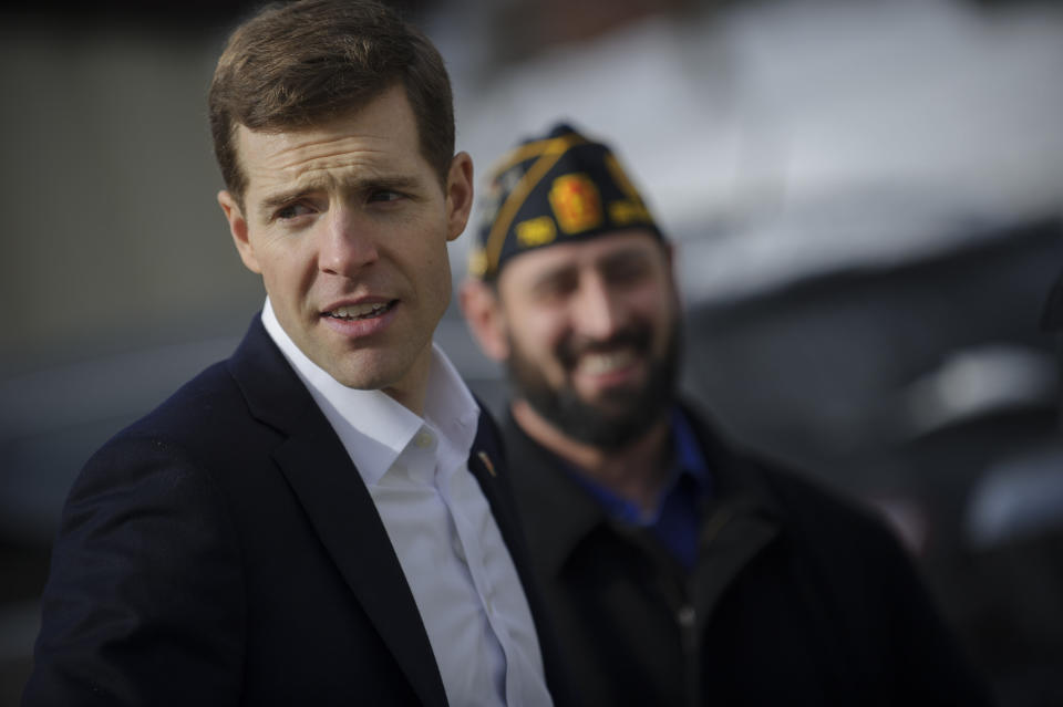 Democrat Conor Lamb drew a crowd of about 85 people at an American Legion post in Houston, Pennsylvania, on Jan. 13, 2018. (Photo: Jeff Swensen/Getty Images)