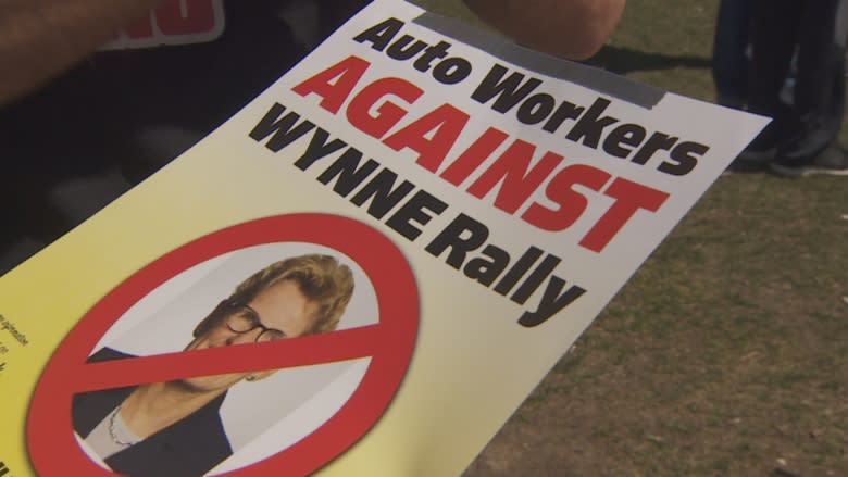 Dozens of auto workers protest new labour laws in Toronto