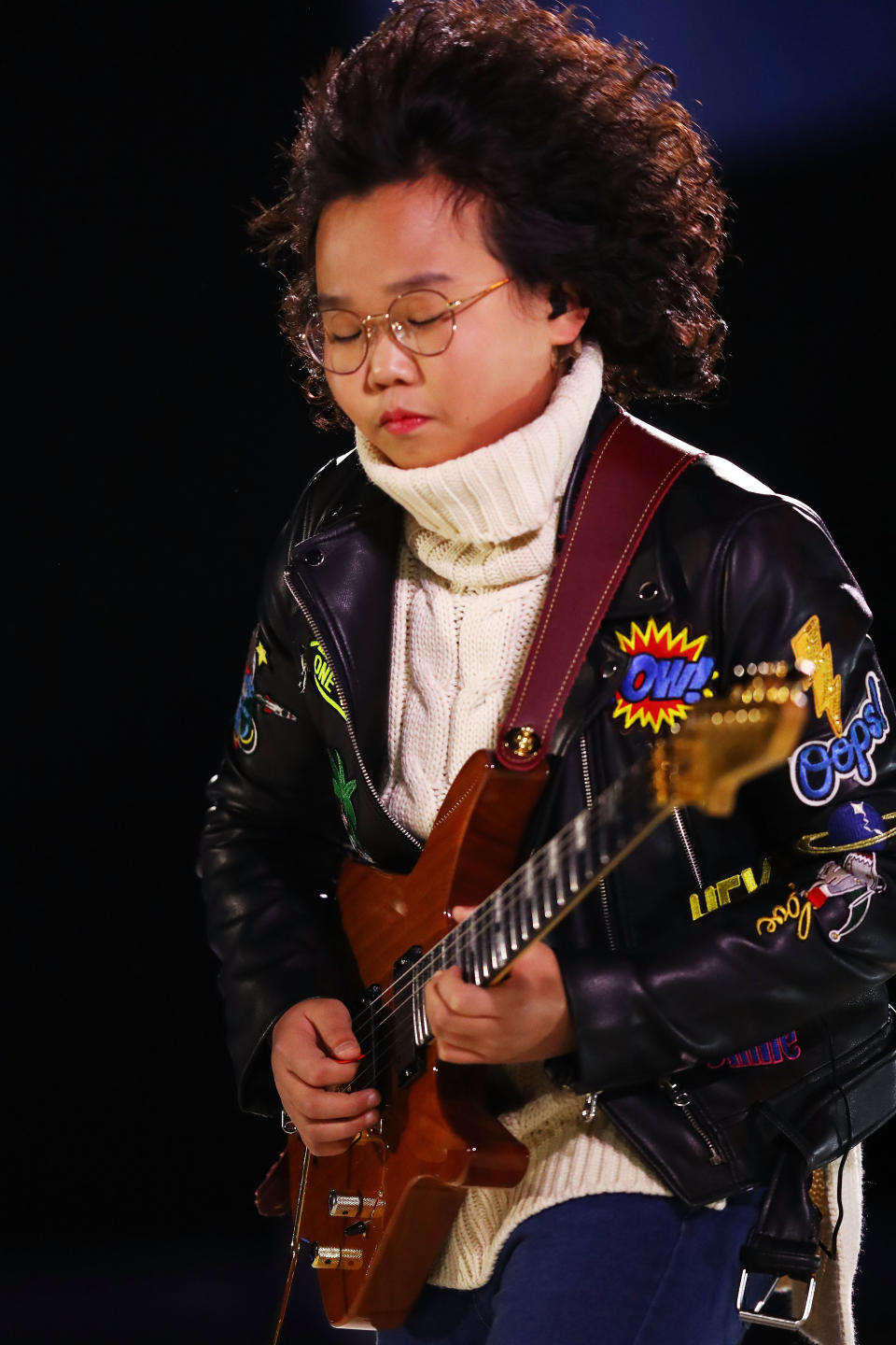 <p>Guitarist Yang Tae-hwan performs during the Closing Ceremony of the PyeongChang 2018 Winter Olympic Games at PyeongChang Olympic Stadium on February 25, 2018 in Pyeongchang-gun, South Korea. (Photo by Dean Mouhtaropoulos/Getty Images) </p>