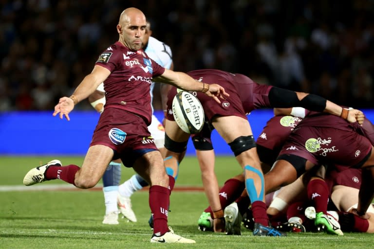 Le demi de mêlée de Bordeaux-Bègles Maxime Lucu contre le Racing 92 en barrage de Top 14, le 16 juin 2024 au stade Chaban-Delmas de Bordeaux (ROMAIN PERROCHEAU)