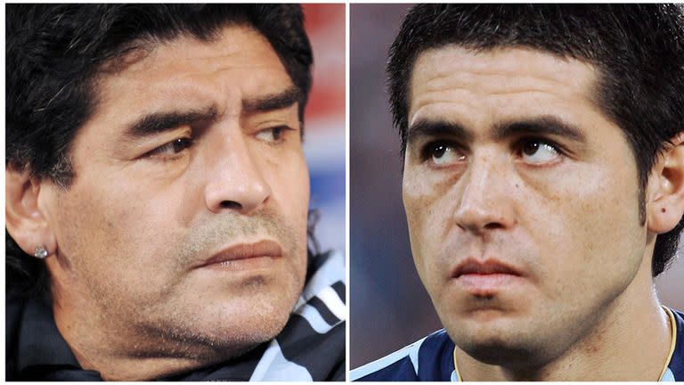 Otros tiempos: Maradona y Riquelme están enemistados hace muchos años