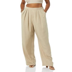 beige wide-leg pants