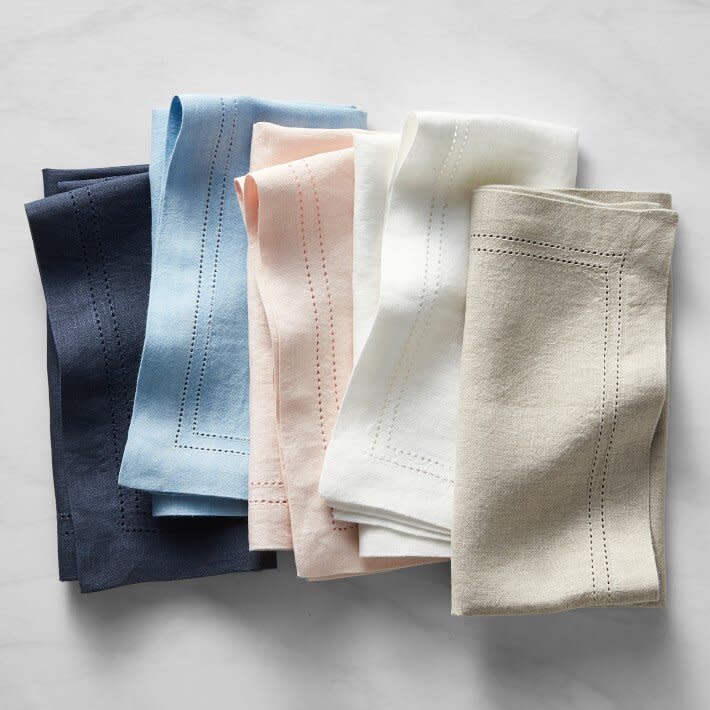 Williams Sonoma Linen Double Hemstitch Napkins