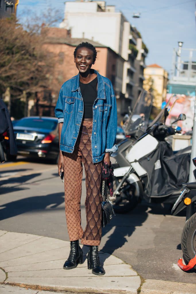 Denim with Graphic Pants