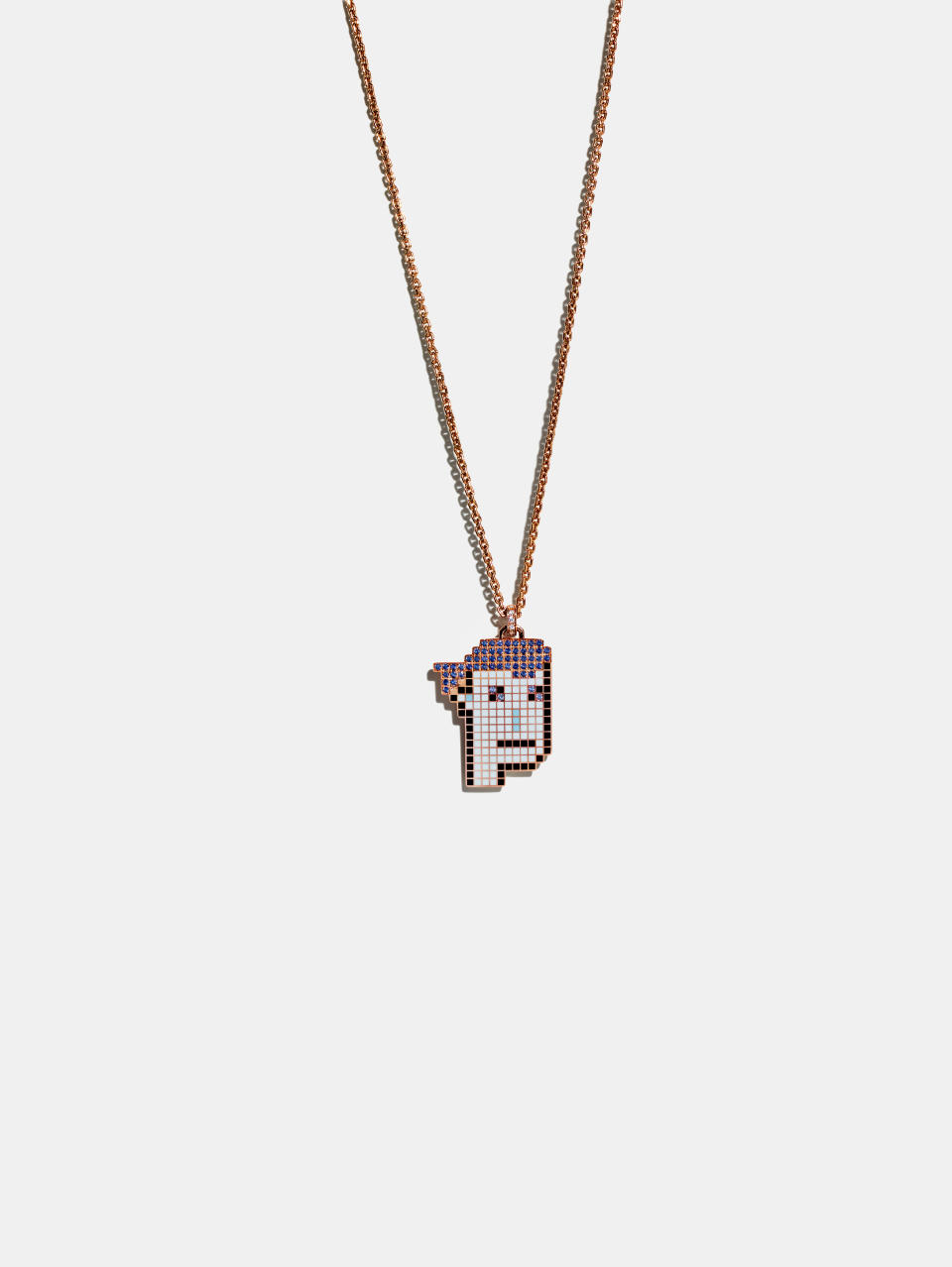 A closer look at a Tiffany Cryptopunk necklace. - Credit: Courtesy/Tiffany & Co.