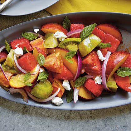 Heirloom Tomato, Watermelon, and Peach Salad