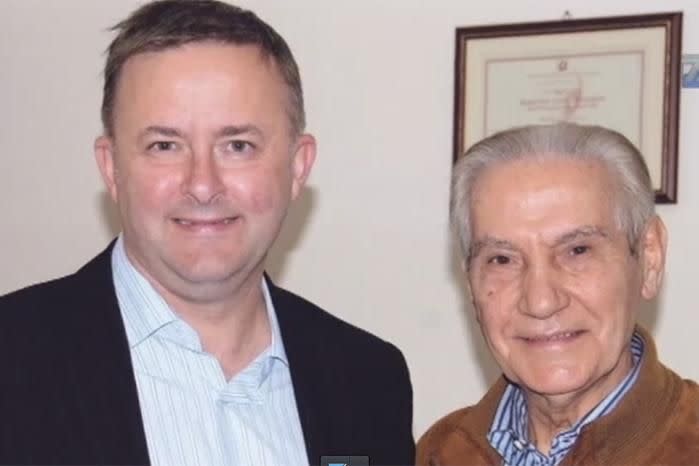 Anthony Albanese meets his father Carlos in Italy. Image: ABC/Lisa Golden.