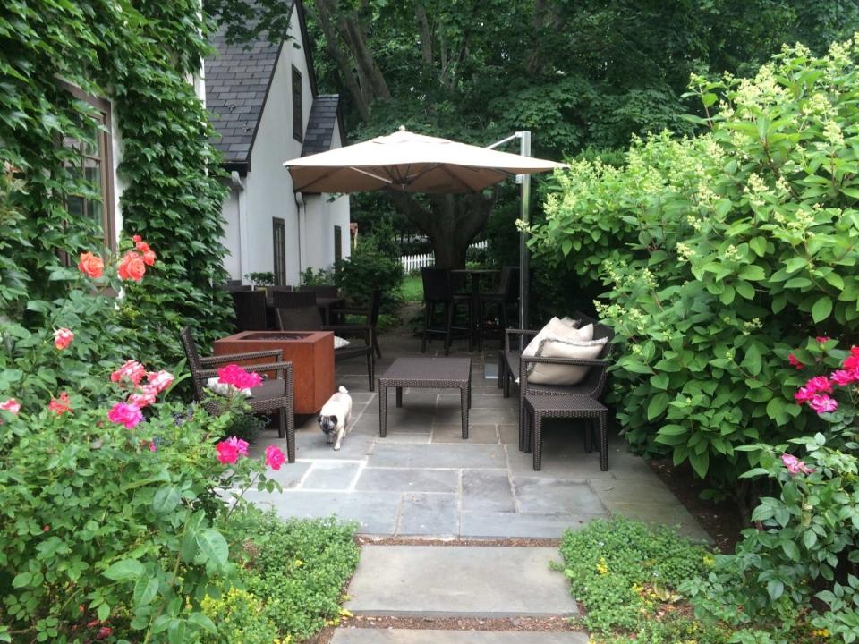 Outdoor patio in the shade