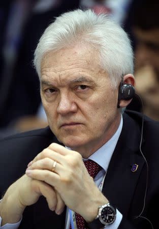 Businessman Gennady Timchenko attends a session of the St. Petersburg International Economic Forum 2014 (SPIEF 2014) in St. Petersburg, in this May 24, 2014 file photo. REUTERS/Sergei Karpukhin/Files