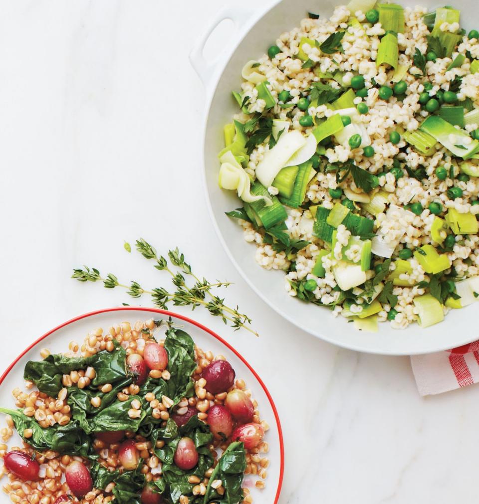 Barley with Sautéed Leeks, Peas, and Parsley