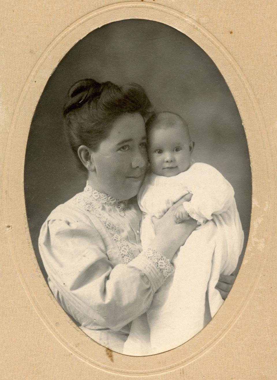 Mary Ann Badger was three months and three days old when she and her mom, Mary G. Badger, were photographed in 1910.