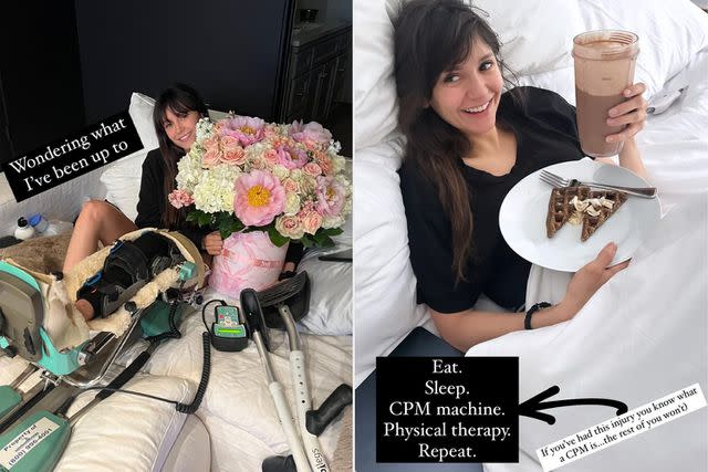 <p>Nina Dobrev/Instagram</p> Nina Dobrev shares an update as she continues to recover from surgery.