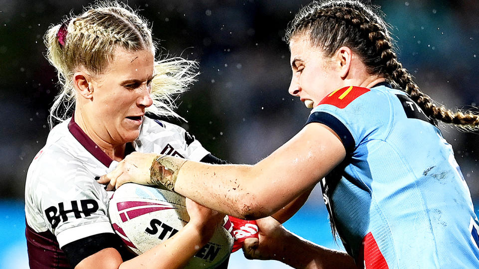 The NRL has opted to make women's State of Origin a two-game series, a decision coaches and players have been left confused by. (Photo by Bradley Kanaris/Getty Images)