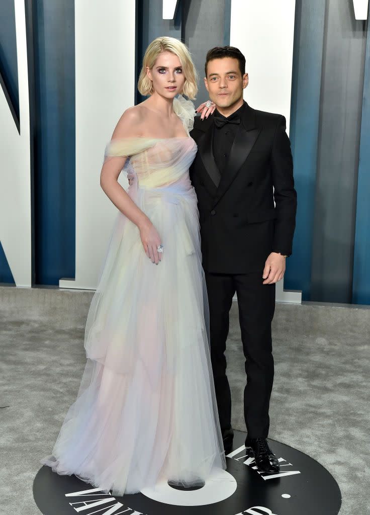 Rami Malek and Lucy Boynton at the 92nd Oscars