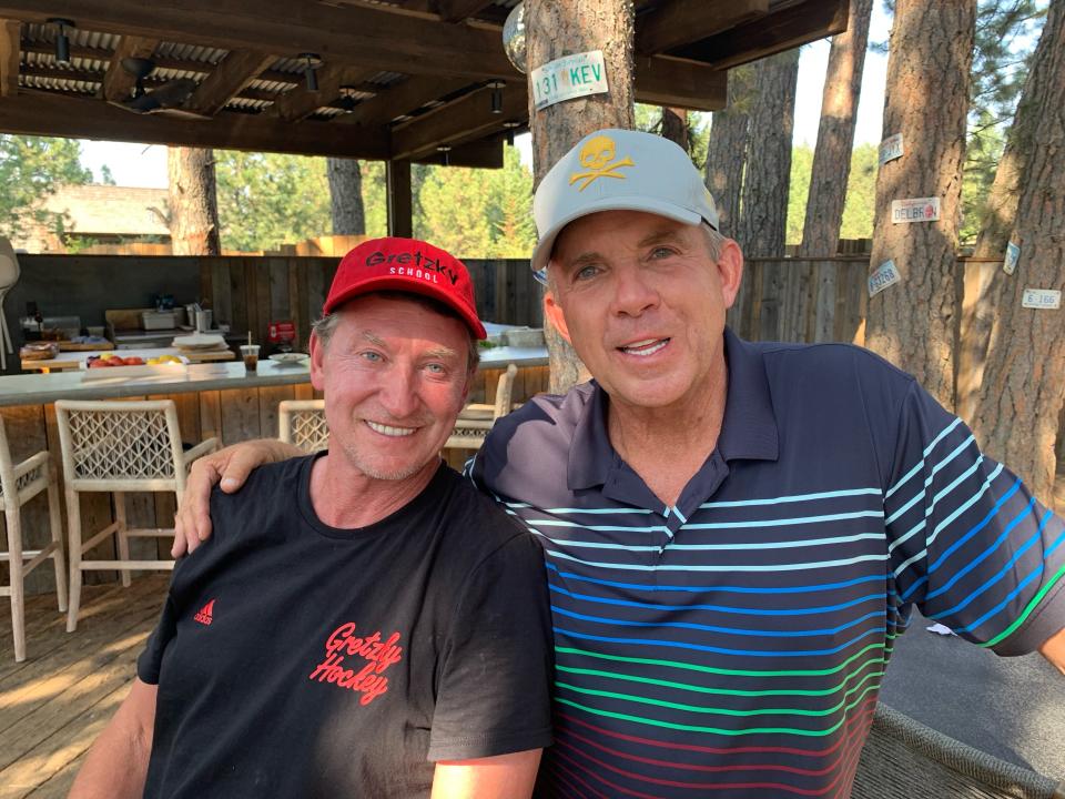 Hockey Hall of Famer Wayne Gretzky and Super Bowl-winning coach Sean Payton.