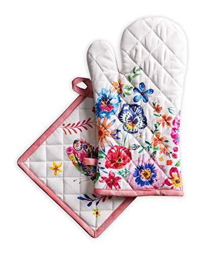 Floral Oven Mitt and Pot Holder