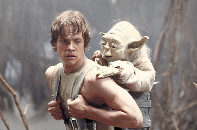 mark hamill and yoda in 'star wars: the empire strikes back'. credit: ap