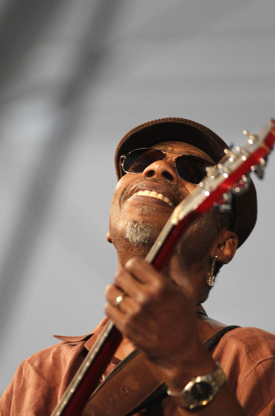 In this April 29, 2011 photo, Walter 'Wolfman' Washington performs at the Louisiana Jazz and Heritage Festival in New Orleans. April marks the start of spring festival season in south Louisiana. As the revelry of Mardi Gras and chill of winter end, spring festivals usher in the flip-flops, floppy hats and folding chairs toted by music lovers from across the globe. French Quarter Festival and Jazz Fest in New Orleans, and Festival International de Louisiana in Lafayette, La., are all held in April. Other Louisiana festivals held in spring and summer include Bayou Country Superfest in May, New Orleans Cajun-Zydeco Festival in June, Essence Music Festival in July and Satchmo Summerfest in August. (AP Photo/Gerald Herbert)