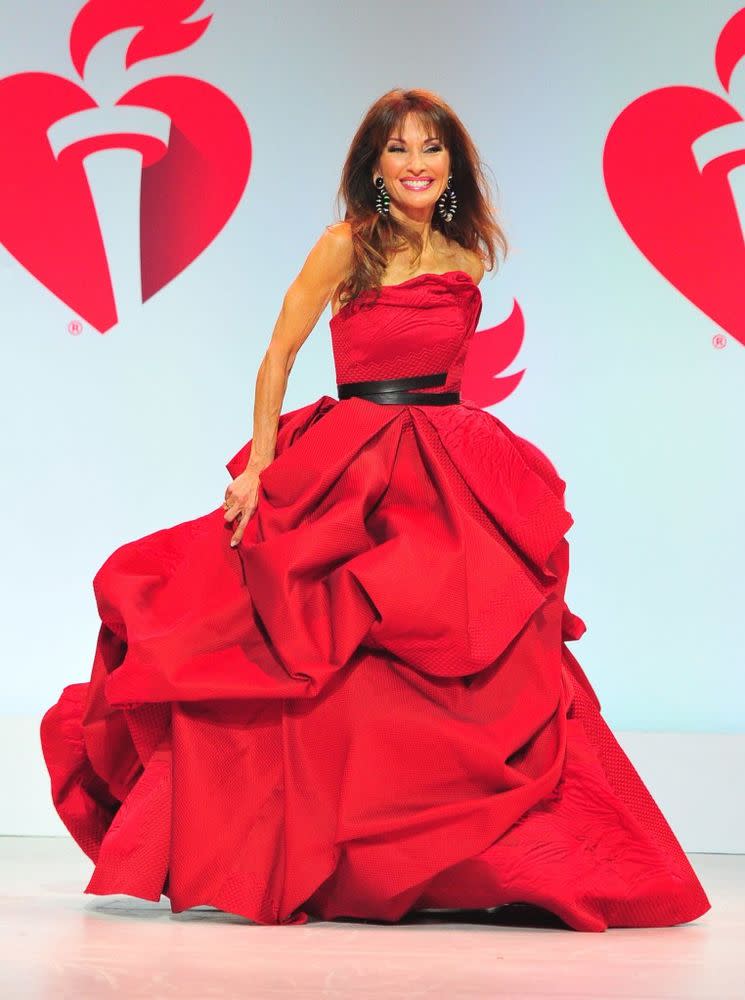 Susan Lucci 72 Picks Herself Up With A Smile After Fall On American Heart Association Runway 