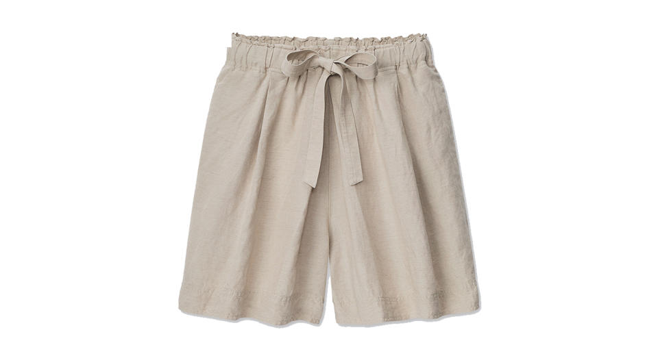 JW ANDERSON LINEN BLEND TUCKED SHORTS