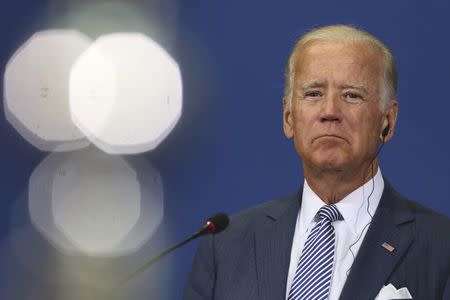 U.S. Vice President Joe Biden listens during a news conference in Belgrade, Serbia, August 16, 2016. REUTERS/Djordje Kojadinovic