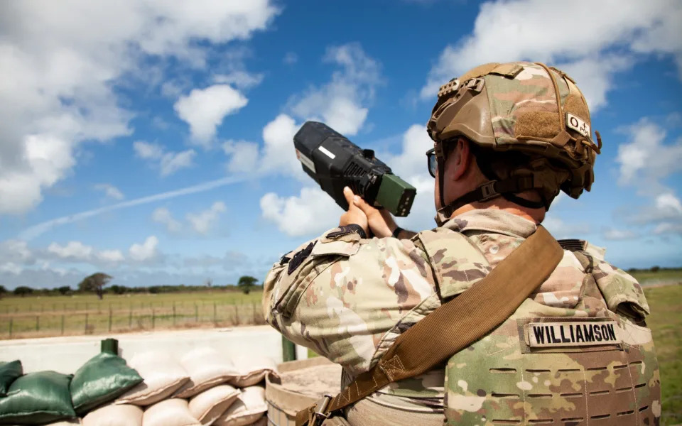 A soldier on an anti-drone operation