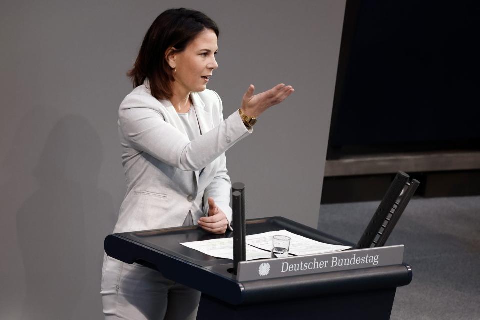 (Archivbild) Annalena Baerbock (Bündnis 90/Die Grünen), Außenministerin, spricht im Plenum des Bundestages.  - Copyright: picture alliance/dpa | Carsten Koall