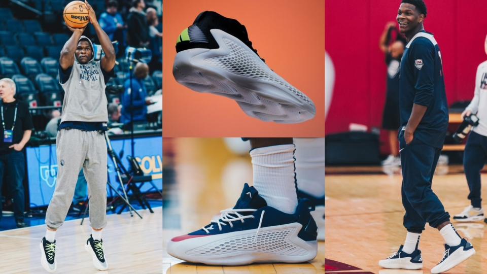 Anthony Edwards的首雙簽名球鞋adidas AE 1，在2024上半年狂銷熱賣。（圖片來源：adidas、Instagram @adidasbasketball、@timberwolves）