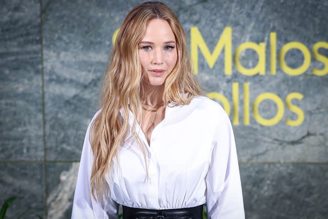 <p>Paolo Blocco/FilmMagic</p> Jennifer Lawrence attends the "Sin Malos Rollos" photocall at Hotel Four Seasons on June 14, 2023 in Madrid, Spain