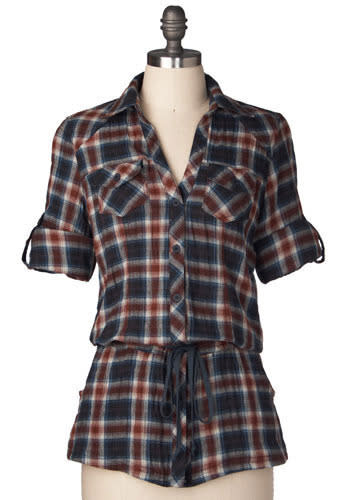 Plaid tunics over skinny jeans or leggings