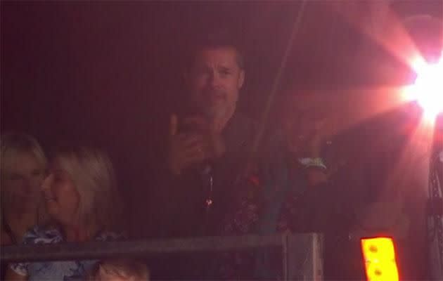 Brad was spotted enjoying the sights and sounds at Glastonbury! Source: BBC