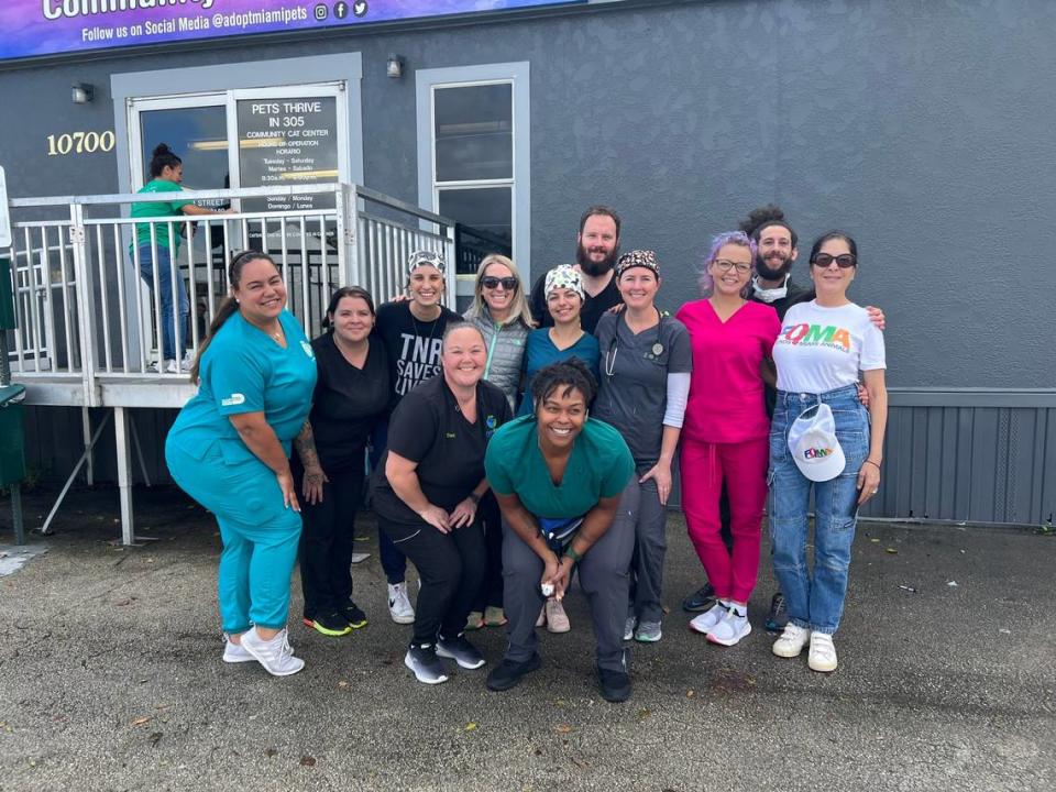 Members of a team with Operation Pit Stop are happy to help bully breed dogs and their families through a free spay and neuter project during December.