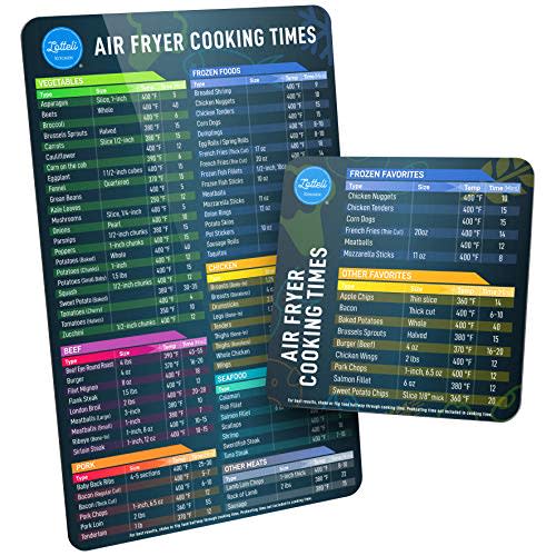 Air Fryer Magnetic Cheat Sheet Set with Air Fryer Cook Times