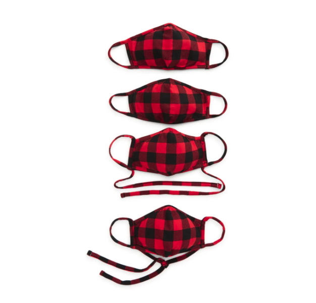 7) Buffalo Check 4-Pack Family Face Masks