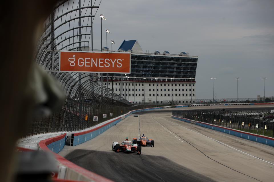 IndyCar drivers believed the dark, slick section of Texas Motor Speedway in the turns, stained by the PJ1 traction compound, was the root cause of multiple accidents in Saturday's Genesys 300.