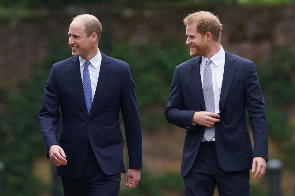 Princes William and Harry in suits