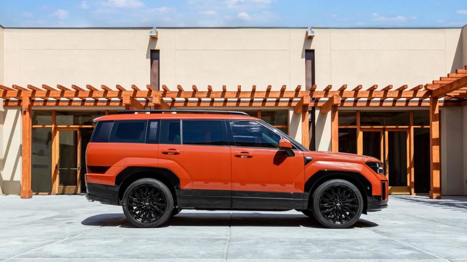 2024 hyundai santa fe in terracotta orange profile