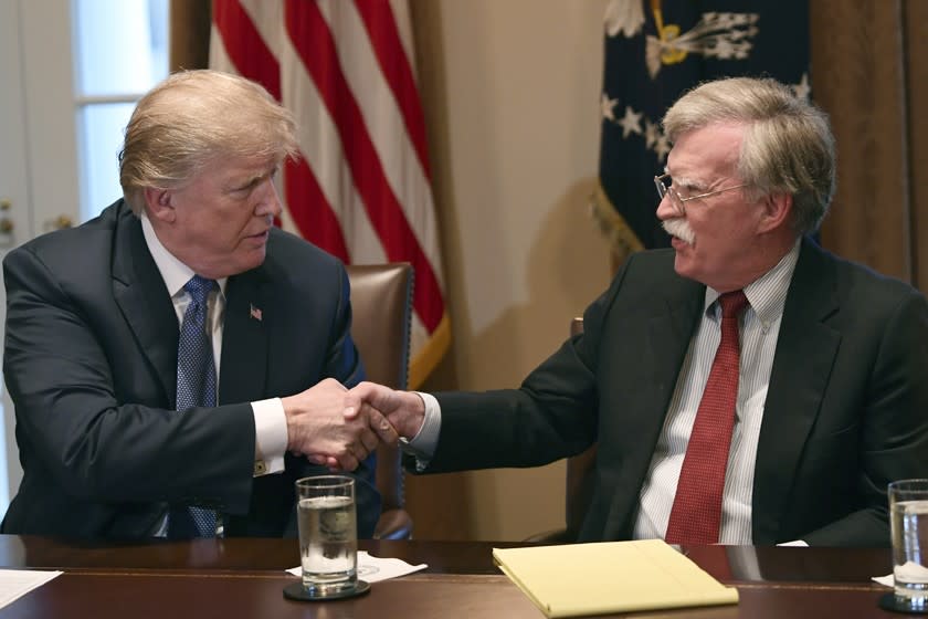 President Trump and John Bolton at the White House in 2018.
