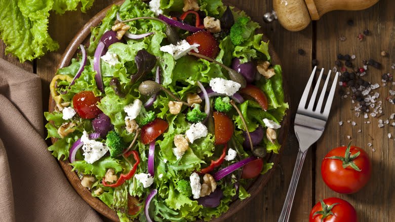 Mixed salad with various ingredients