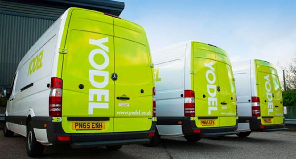 Yodel vans parked  