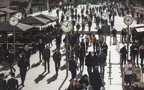 Time ticks by at Canary Wharf in London