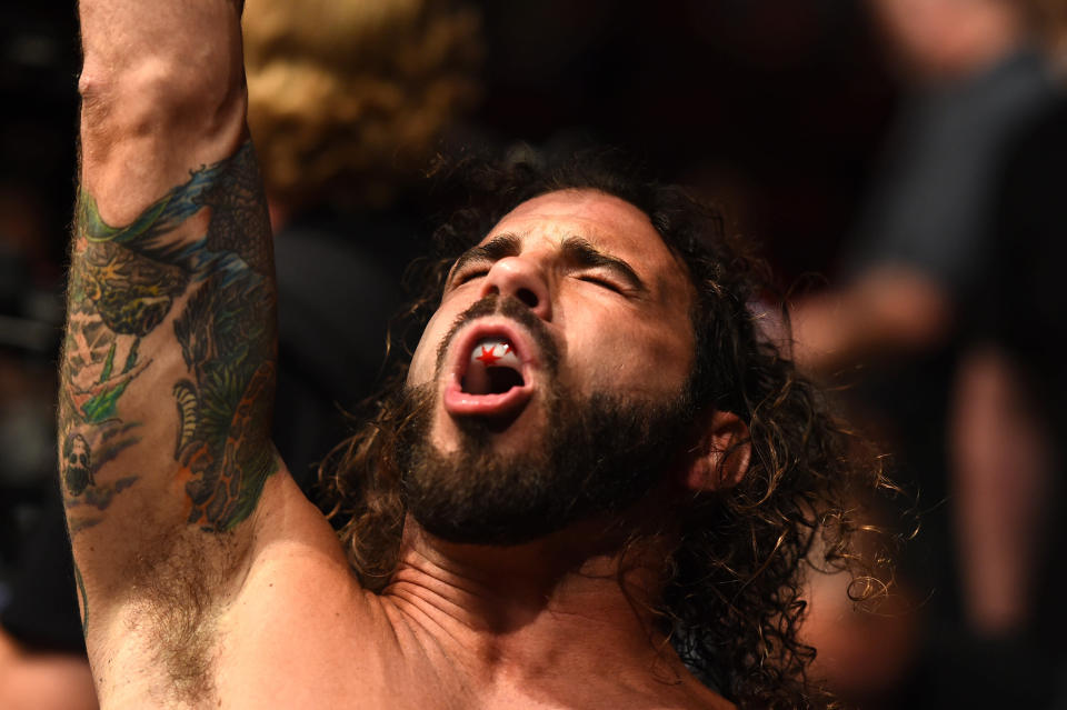 CHICAGO, ILLINOIS - JUNE 09:  Clay Guida prepares to enter the Octagon prior to facing Charles Oliveira of Brazil in their lightweight fight during the UFC 225 event at the United Center on June 9, 2018 in Chicago, Illinois. (Photo by Josh Hedges/Zuffa LLC/Zuffa LLC via Getty Images)