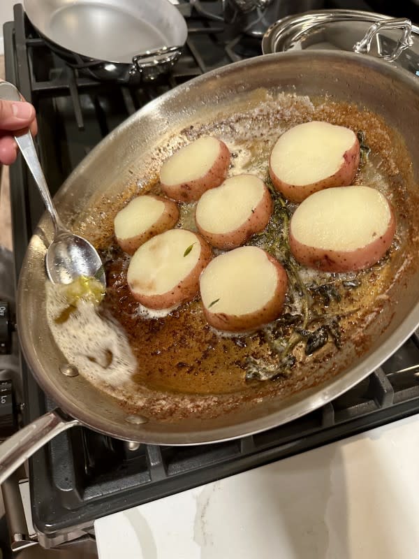 Brown butter bath for Marry Me Potatoes<p>Kelli Acciardo</p>