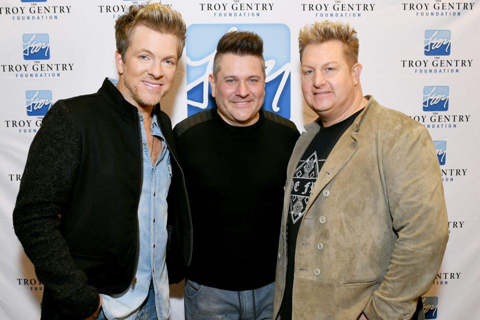 Joe Don Rooney, Jay DeMarcus and Gary LeVox of musical group Rascal Flatts