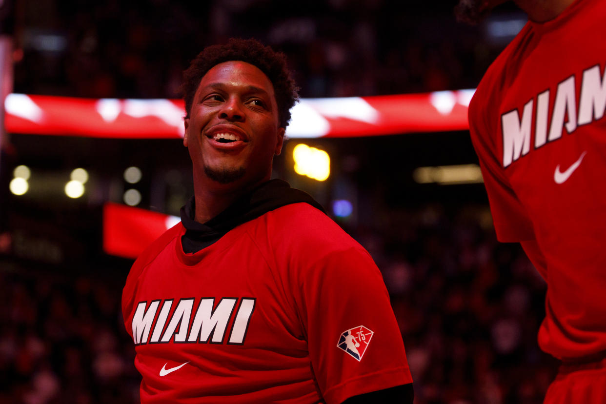 Kyle Lowry has earned the admiration and respect among the Miami Heat organization and his teammates in his first season with the team. (Cole Burston/Getty Images)