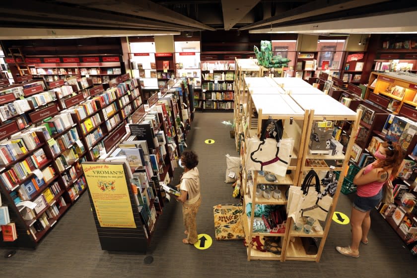 PASADENA, CA - OCTOBER 06: Vroman's Bookstore in Pasadena may not make it through the year because of the economic devastation caused by the coronavirus pandemic. Photographed at Vroman's Bookstore on Tuesday, Oct. 6, 2020 in Pasadena, CA. (Myung J. Chun / Los Angeles Times)