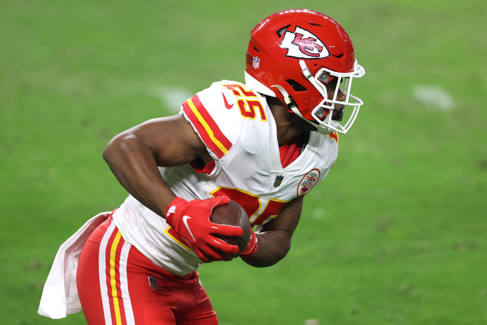 Running back Clyde Edwards-Helaire #25 of the Kansas City Chiefs 